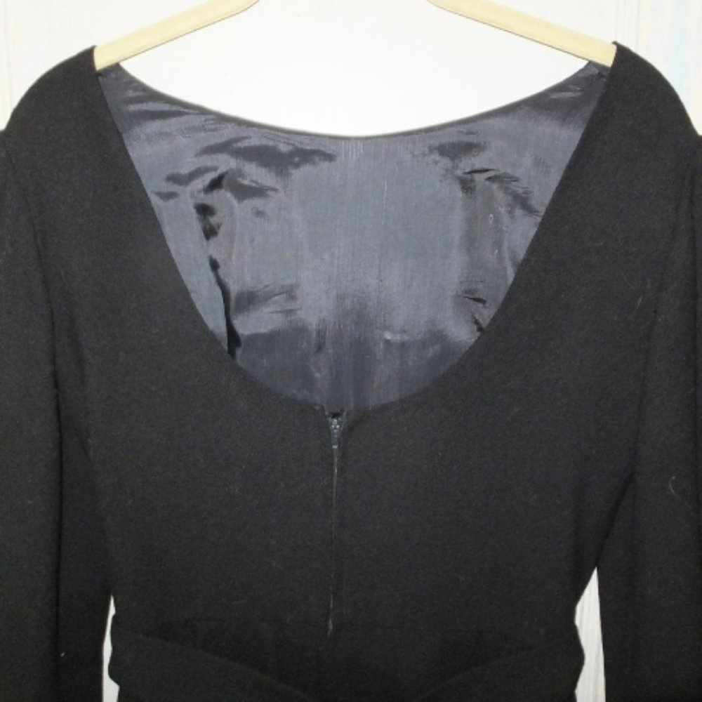 Beautiful fully lined 1960's Lanz black wool dress
